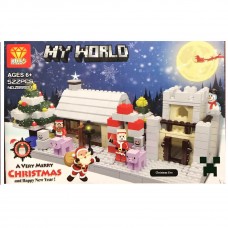 Toytexx DIY 522 Pcs Christmas Building Kits Toy Gifts for Kids Mini Building Blocks Set of Christmas Villa and House 